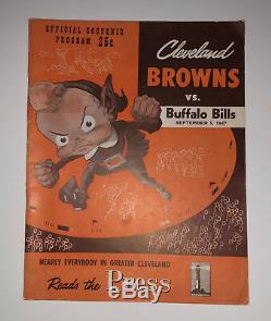 1947 ORIGINAL PROGRAM CLEVELAND BROWNS vs BUFFALO BILLS +++ MORE