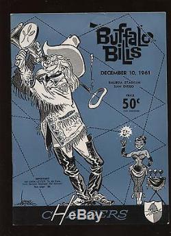 1961 AFL Program Buffalo Bills @ San Diego Chargers EM