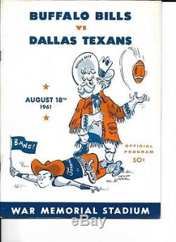 1961 Buffalo Bills-Texans AFL Exhibition Program RARE