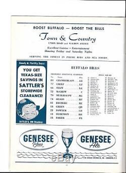1961 Buffalo Bills-Texans AFL Exhibition Program RARE