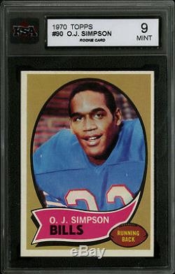 1970 Topps Football#90o. J. Simpsonhof Rookie Cardbuffalo Billsksa 9 Mint