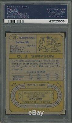 1974 Topps Football #130 O. J. Simpson Buffalo Bills HOF PSA 9 SHARP