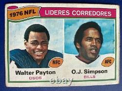 1977 Topps Mexican #3 Rushing Leaders withHOF Payton & OJ severe short print (SSP)