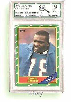 1986 Topps Football #389 Bruce Smith Buffalo Bills RC Rookie GRADED SSA 9 MINT