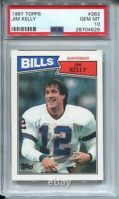 1987 Topps Football #362 Jim Kelly Rookie Card RC Graded PSA GEM MINT 10 Bills