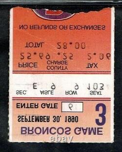 1990 FOOTBALL TICKET BILLS BRONCOS JOHN ELWAY JIM KELLY 20 PTS in 77 secs! WIN