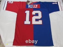 1990 Jim Kelly #12 Buffalo Bills Mens Sizes Mitchell & Ness Legacy Split Jersey