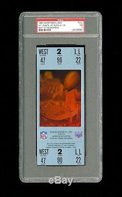 1991 Super Bowl XXV (25) Full Ticket Psa (7) Giants-20 Vs. Bills-19