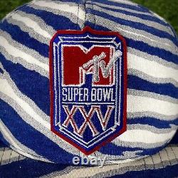 1991 Zubaz NFL X MTV Snapback Hat Super Bowl XXV Buffalo Bills New York Giants