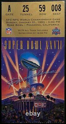 1993 NFL Football Super Bowl XXVII Vtg Ticket Dallas Cowboys Beat Buffalo Bills