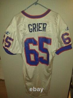 1997-98 Game Worn NFL Logo Athletic Buffalo Bills Grier White Jersey Size 46