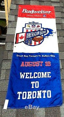 1997 American Bowl Budweiser Banner SkyDome Football Game Packers Vs Bills