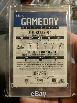 2000 Playoff Jim Kelly Thurman Thomas Dual Auto Buffalo Bills NFL HoF #9/25