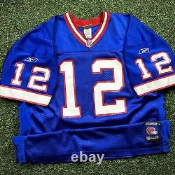 2001 Reebok NFL Pro Model Authentic Jersey Buffalo Bills Jim Kelly 52 Helmet Tag