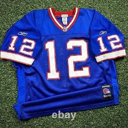 2001 Reebok NFL Pro Model Authentic Jersey Buffalo Bills Jim Kelly 52 Helmet Tag