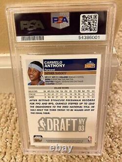 2003 Topps Carmelo Anthony PSA 10 Gem Mint rookie card RC #223 Nuggets Lakers