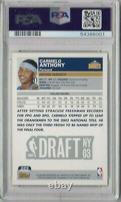 2003 Topps Carmelo Anthony PSA 10 Gem Mint rookie card RC #223 Nuggets Lakers