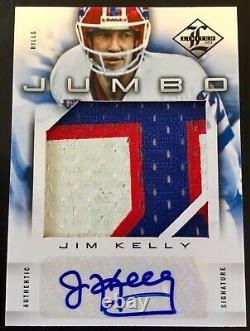 2012 Limited #5 Jim Kelly Autograph 3 Color Jumbo Patch 8/10 Bills HOF