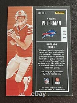 2017 Panini Contenders NATHAN PETERMAN CRACKED ICE Ticket RC on card Auto /25