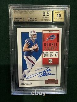 2018 Contenders Josh Allen Rookie Ticket Auto SP Variation 105B BGS 9.5/10 Bills