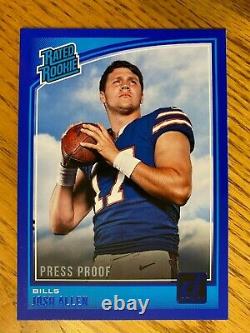 2018 Donruss Josh Allen Rated Rookie Card Press Proof Blue #304 Buffalo Bills