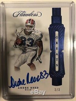2018 Flawless Football ANDRE REED AUTO ON CARD SSP #3/3 BUFFALO BILLS