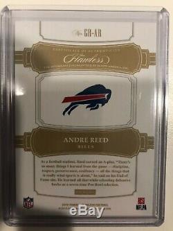 2018 Flawless Football ANDRE REED AUTO ON CARD SSP #3/3 BUFFALO BILLS