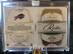 2018 Flawless Football Josh Allen Rookie Card Book, 4 Color RPA /10