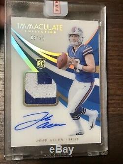 2018 Immaculate Collection Josh Allen RC AUTO /25 Rookie Patch Auto ON CARD RPA