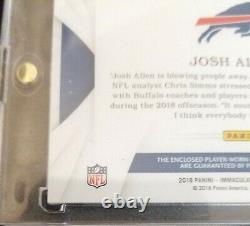 2018 Immaculate Collection Josh Allen Rookie 4 Clr Patch On Card Auto #d 28/99