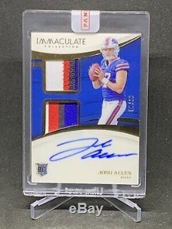2018 Immaculate Football Josh Allen RPA RC Dual 4 Color Patches /99 Auto Bills