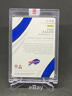 2018 Immaculate Football Josh Allen RPA RC Dual 4 Color Patches /99 Auto Bills
