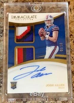 2018 Immaculate Josh Allen Rookie Dual 4 Color Patch Auto RPA /99 Bills