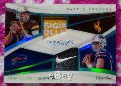 2018 Josh Allen Immaculate Rookie Past & Present 1/1 Nike Logo/Tag Patch