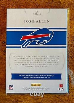2018 Josh Allen National Treasures NFL Rookie Signatures /99 On Card Auto RC