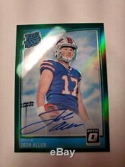 2018 Josh Allen Optic Rated Rookie Emerald Green Holo Prizm Refractor Auto Rc /5