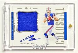 2018 National Treasures JOSH ALLEN #99/99 Colossal Rookie Jersey Patch Auto! HOT
