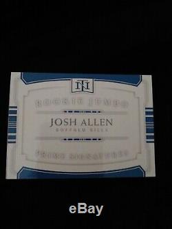 2018 National Treasures Josh Allen Patch ON CARD Auto RC booklet #'d 27/99 RPA