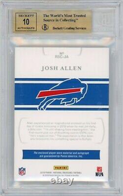 2018 National Treasures Josh Allen RPA RC /99 Ball Jersey Patch Auto BGS 9.5