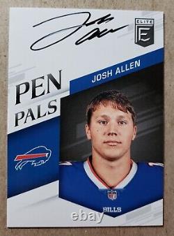 2018 Panini Donruss Elite Pen Pals Josh Allen Auto RC Buffalo Bills Autograph