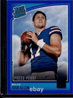 2018 Panini Donruss Football Josh Allen BILLS #304 RC Rookie Blue Press Proof