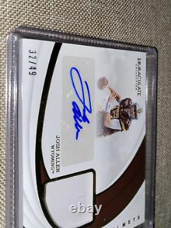 2018 Panini Immaculate, Josh Allen /49 Autographed Rookie Patch Auto On-Card RC