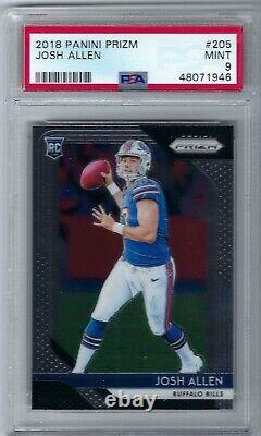 2018 Panini Prizm 205 Josh Allen Rookie PSA 9 Mint Bills QTY