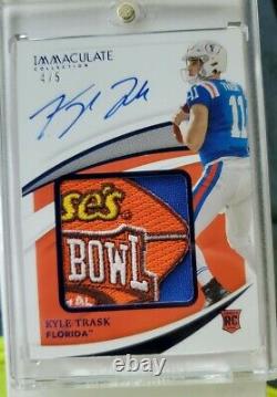 2021 Immaculate Kyle Trask Jumbo Bowl Patch On Card Auto Rpa #'d 4/5! Wow