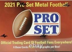 2021 Leaf Pro Set Metal Football Hobby Box Sealed 6 Autos Per Box