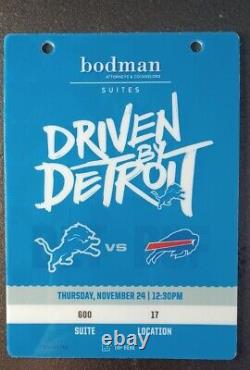 2022 Buffalo Bills Detroit Lions NFL Football Ticket Stub Thanksgiving Game