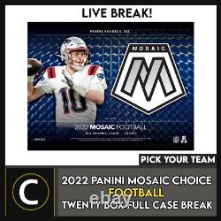 2022 Mosaic Choice Football 20 Box (full Case) Break #f1054 Pick Your Team