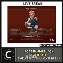 2022 Panini Black Football 12 Box (full Case) Break #f1088 Pick Your Team