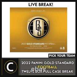 2022 Panini Gold Standard Football 12 Box Case Break #f1021 Pick Your Team