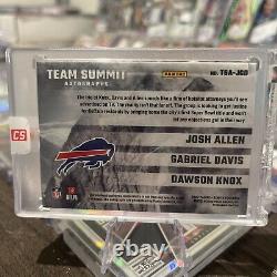 2022 Zenith Team Summit Autographs Buffalo Bills /25 Josh Allen, Davis, Knox RC